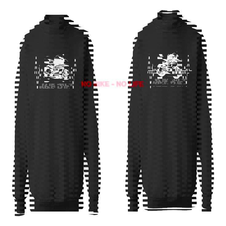 No Bike No Life 面白い オートバイ ハートビート スウェットシャツ