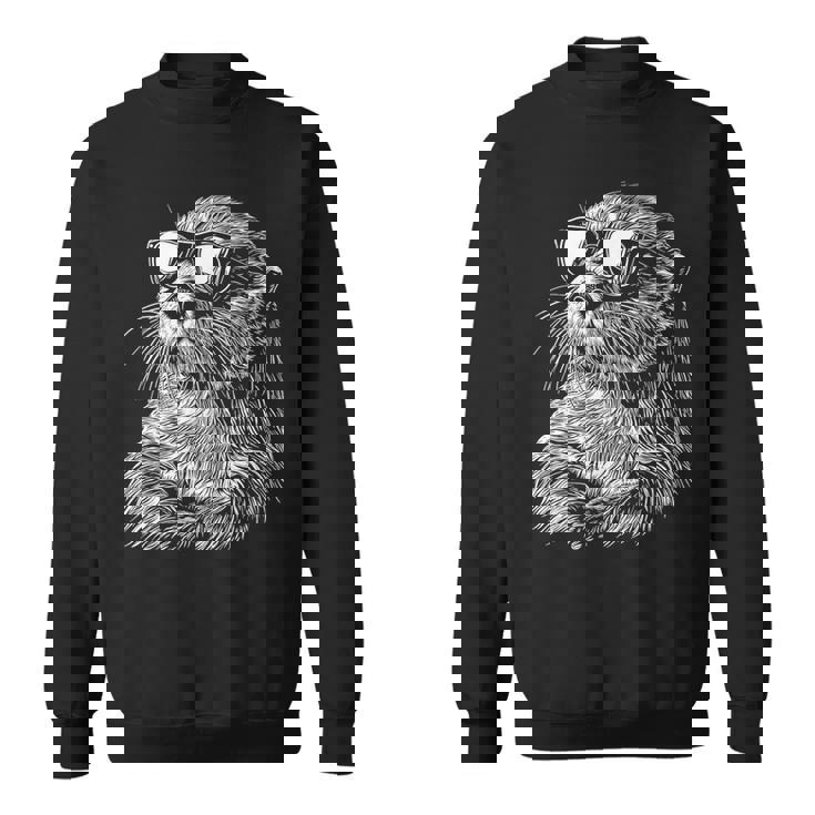 Otter サングラス おもしろい かわいい 動物 ラッコ 恋人 スウェットシャツ