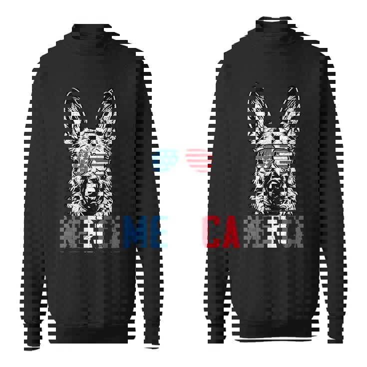 Patriotic German Shepherd Dog Merica 4Th Of July Sweatshirt