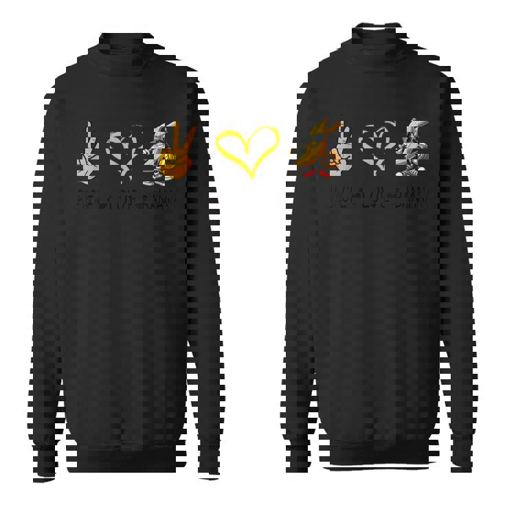 Peace Love バナナ 面白いバナナ フルーツ愛好家 ビーガン用 スウェットシャツ