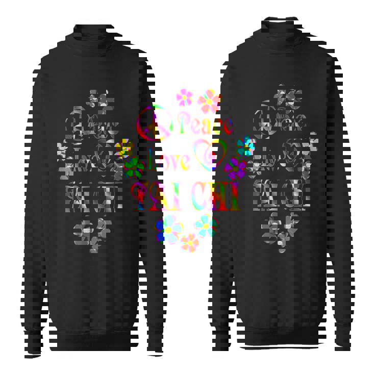 Peace Love 太極拳 ブライトカラー スウェットシャツ