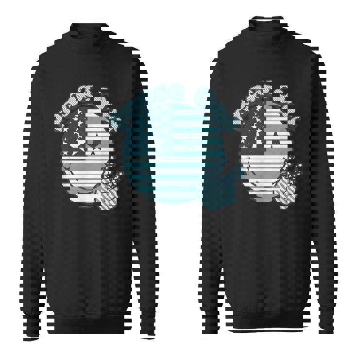 Peace Out 星条旗 ピースサイン 男女 色あせ スウェットシャツ