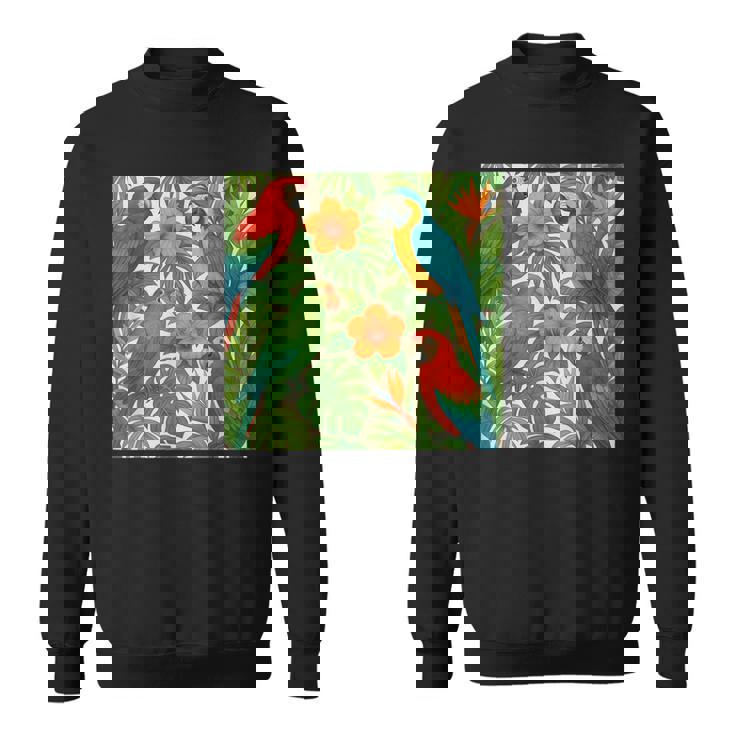 Perroquets Tropical Nature Fleurs Fleurs Exotiques Oiseaux Perroquets Sweater e