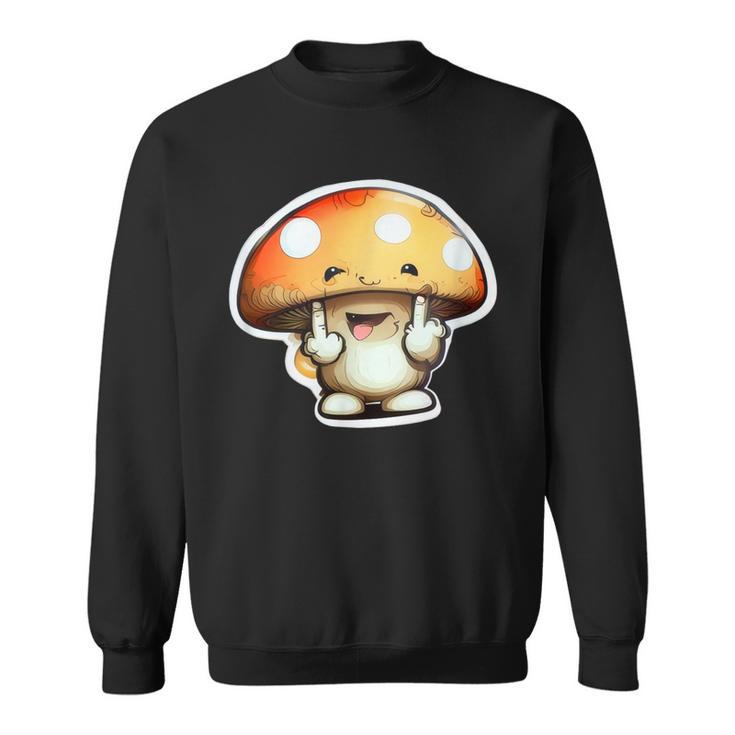 Personnage Champignon Drôle Doigt D'honneur Joyeux Anniversaire Gourmand Sweater e