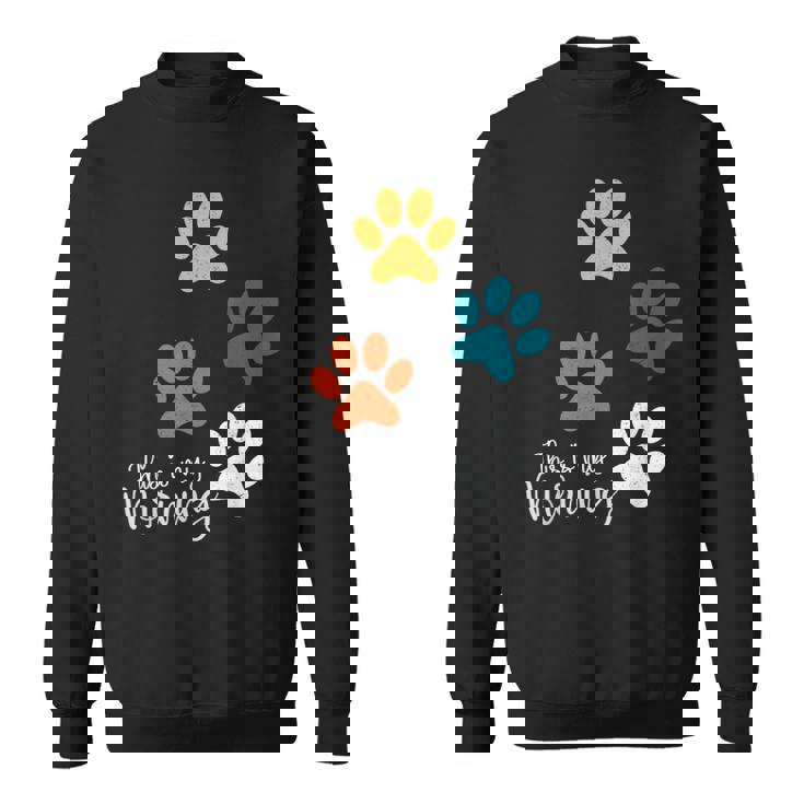 Pet Lover 肉球 犬 子犬 猫 プリント 肉球 ペット好き スウェットシャツ