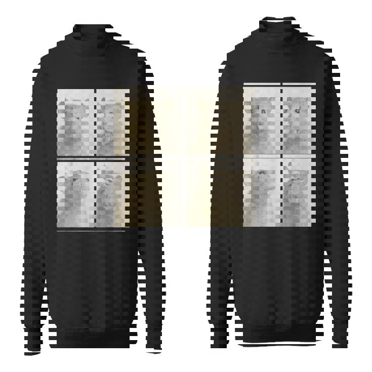 Photobooth おもしろ動物ネズミヴィンテージ自撮り写真撮影 スウェットシャツ