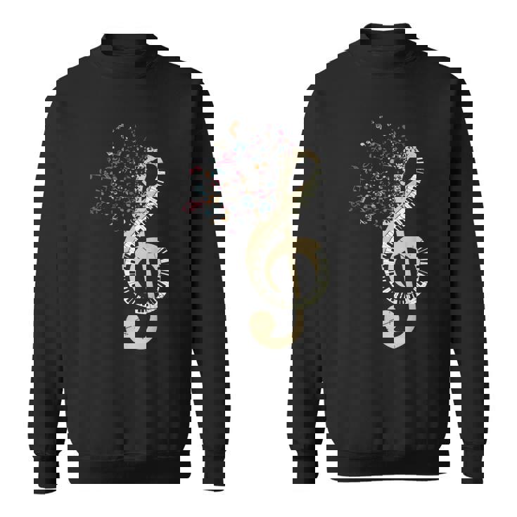 Pianist クラシカル楽器 ト音記号キーボード ピアノ スウェットシャツ