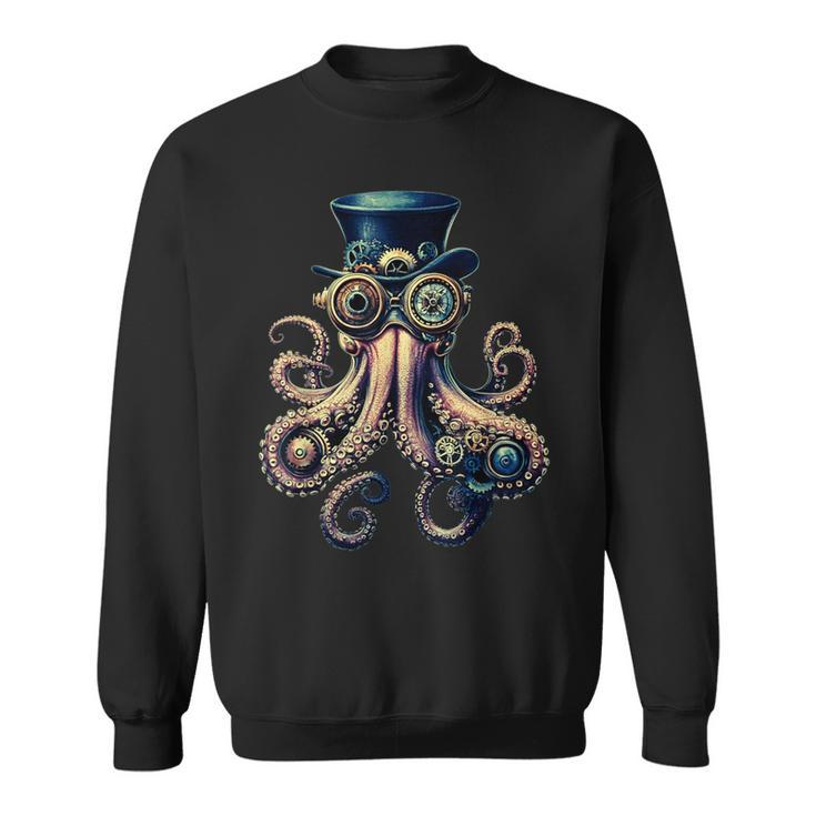 Pieuvreteampunk Engrenages Lunettes Et Tentacules Sweater e