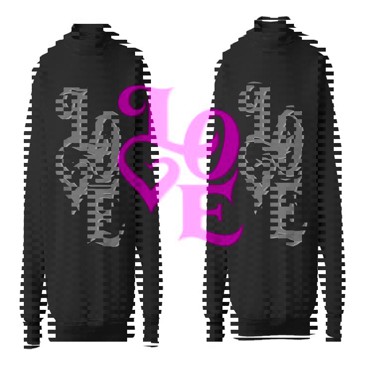 Pink Love ピンクカラーグラフィック スウェットシャツ