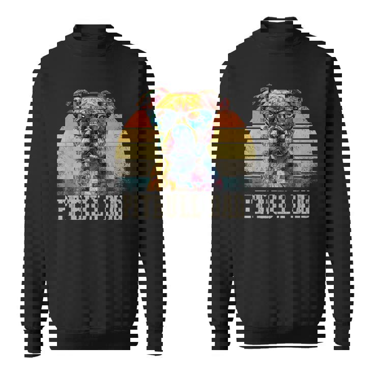 Pitbull Dad Dog Lover カラフル アーティスティック ピットブルのオーナー。 スウェットシャツ