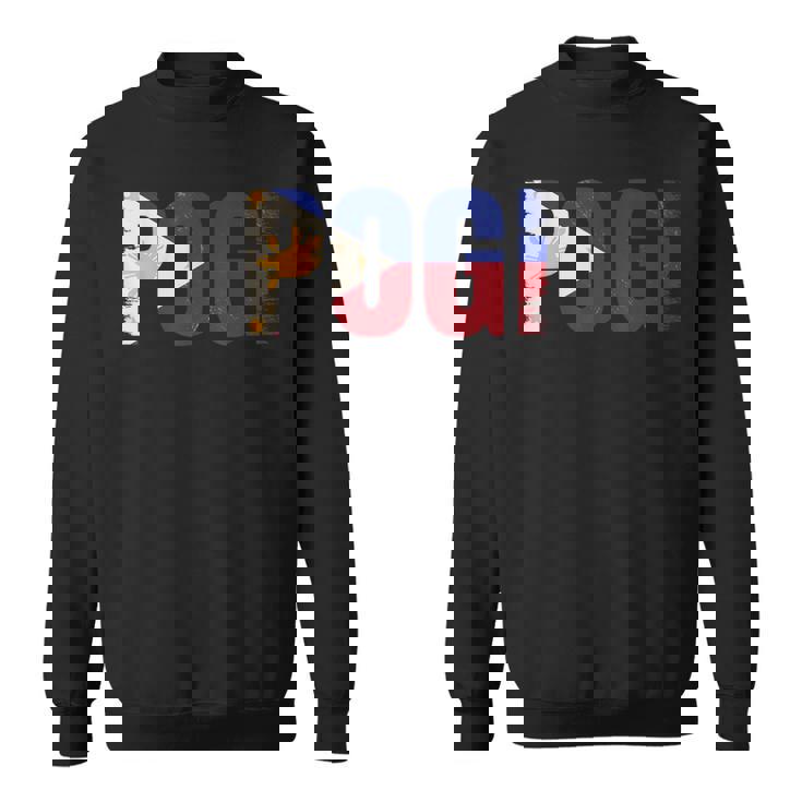 Pogi フィリピンのスラングとフィリピン国旗。 スウェットシャツ