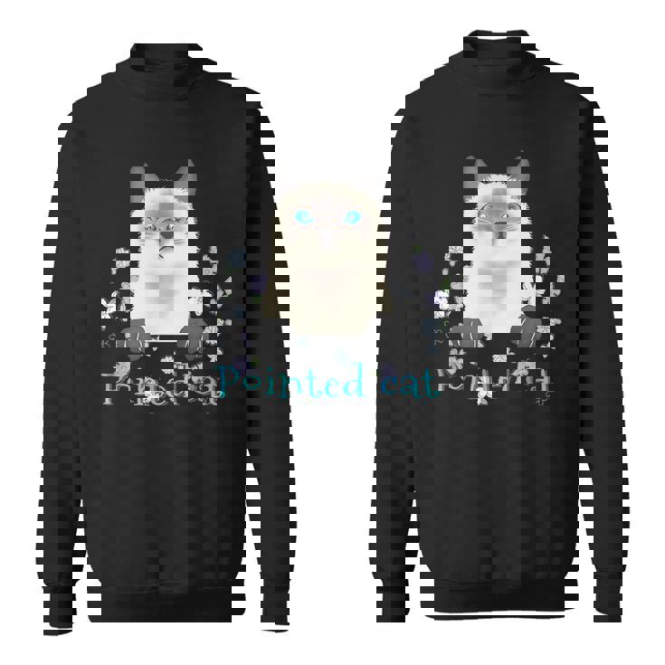Pointed Cat 猫 ネコ シャム猫 ヒマラヤン トンキニーズ 花 レトロ ガーリー メンズ レディース キッズ スウェットシャツ