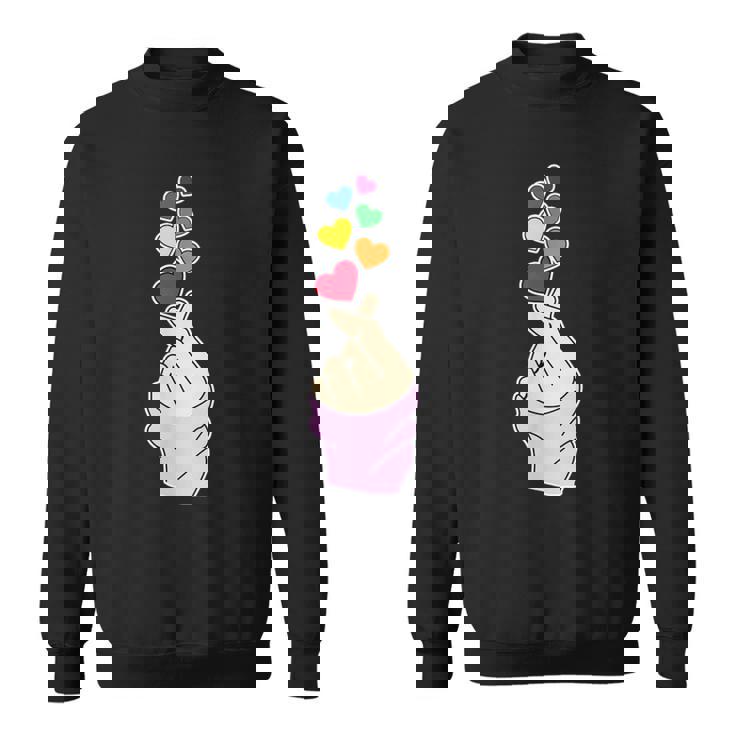 Pride レズビアン ゲイバイセクシャル トランスジェンダー 指 ハート付き スウェットシャツ