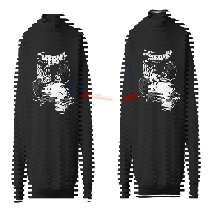 Pumppernickelラビットフィットネスベンチプレスワークアウトファニー スウェットシャツ