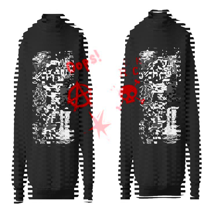 Punk's Not Dead ブラック&レッド スウェットシャツ