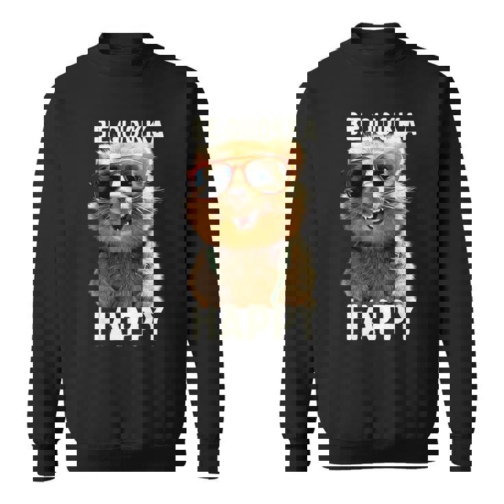 Be Quokka Happy クオッカ・ビー・クオッカ・ハッピー＆クオッカとスマイル スウェットシャツ