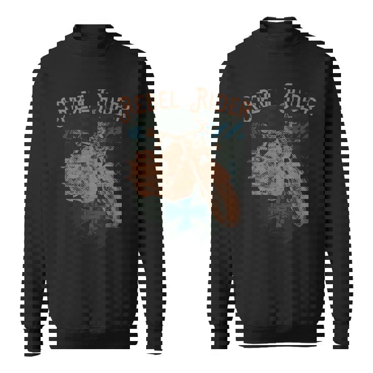 Rebel Rider オートバイ ビンテージ ロッカー バイカー スウェットシャツ