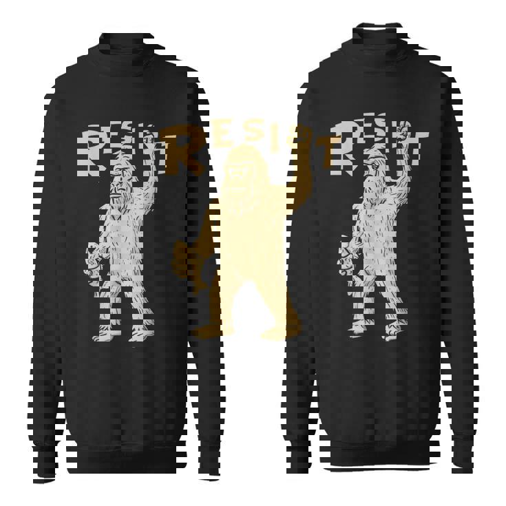 Resist サスカッチティー—面白いクリプティッド抗議 スウェットシャツ