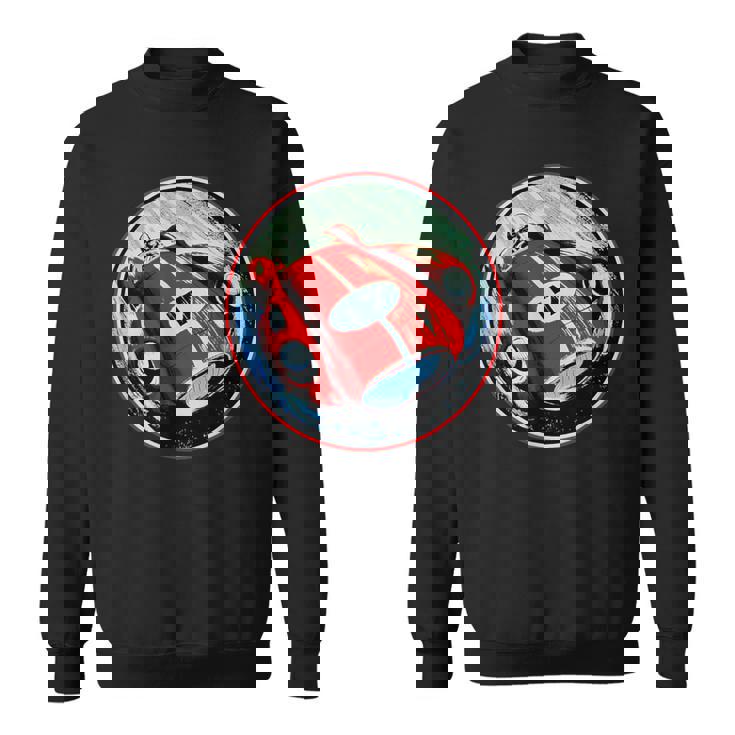 Retrointage Rojo Carreras Coche Carrera Motor Aceite Coche Bicicletas Garaje Camisa de entrenamiento