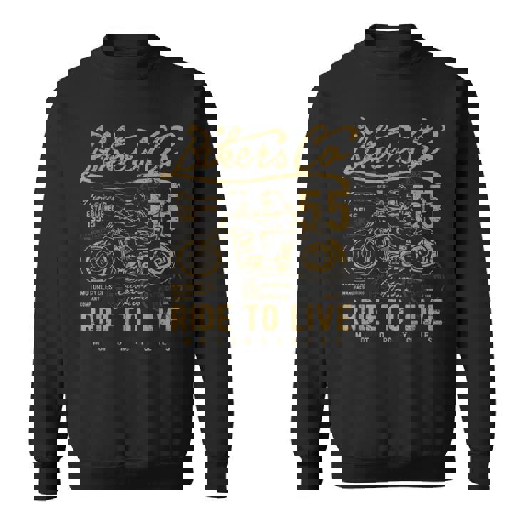 Ride To Live アンティーク風ビンテージレトロアメリカンバイク スウェットシャツ