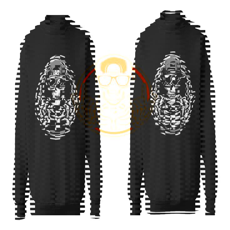 Rocker スケルトンキャップ スケーター 面白い ハロウィン パンクロック 男性 男の子 スウェットシャツ