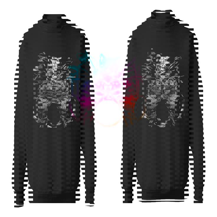 Rockstar ドラマー 猫 ドラム ミュージシャンバンド 音楽愛好家 スウェットシャツ