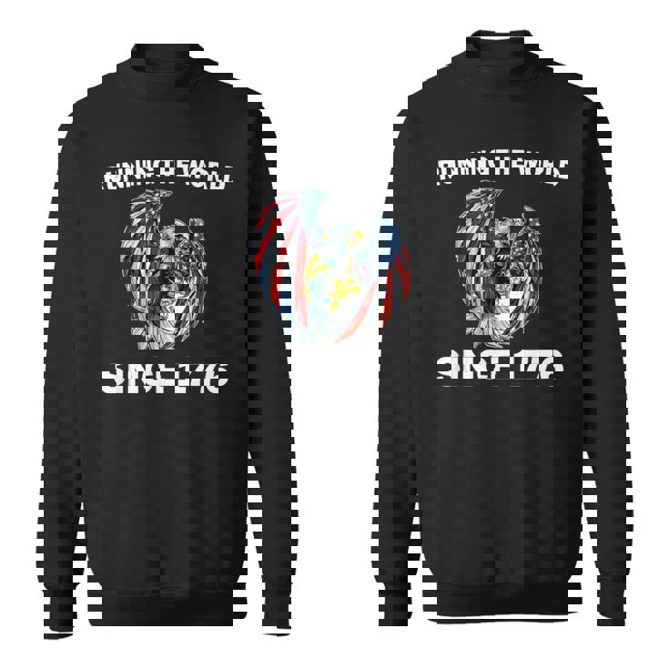 Running The Worldince 1776 アメリカンイーグル アメリカ国旗 スウェットシャツ