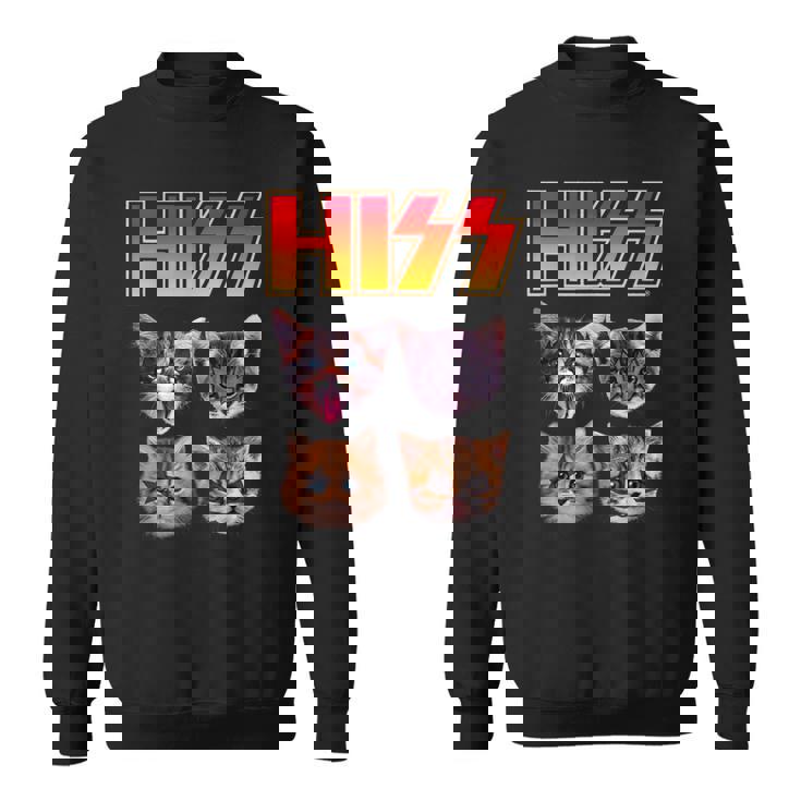 Hiss Cat Cat Lover Kittens Rock Music Cat Hiss スウェットシャツ