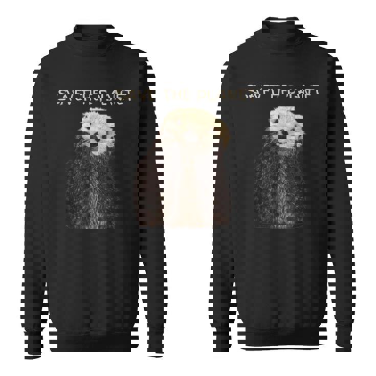 Save The Planet かわいいラッコ。 スウェットシャツ