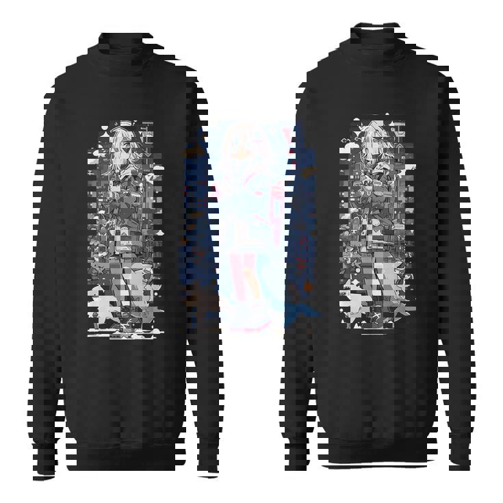 Shark Waifu 東京アニメ ワイフガール かわいい カワイイ 漫画 レトロ スウェットシャツ