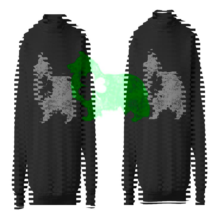 Shetlandheepdog シェルティ セントパトリックデー メンズ シャムロックドッグ スウェットシャツ