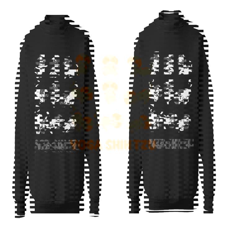 Shih Tzu ヨガシャツ シーズー ヨガポーズ 瞑想 スウェットシャツ