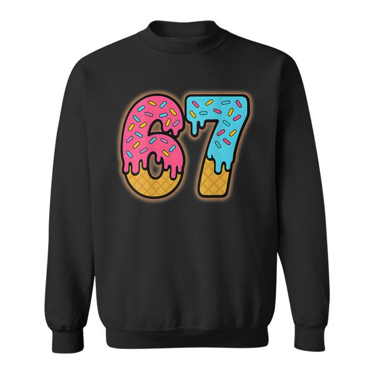 Six Seven Ice Cream Drip Sport 67 Fun Mason Meme On Back Sweatshirt ...