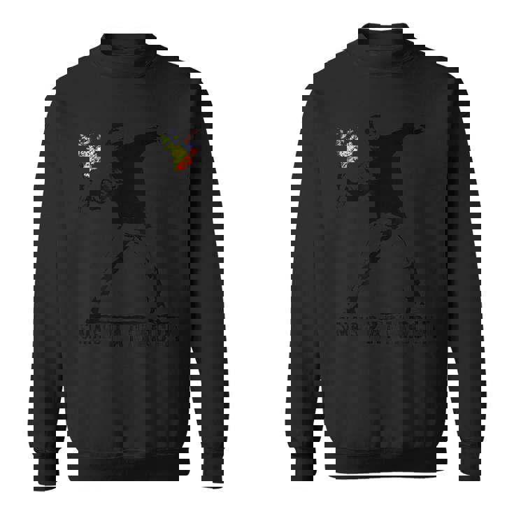 Smash Patriarchy アート ステンシルフラワー ヴァンダル スウェットシャツ