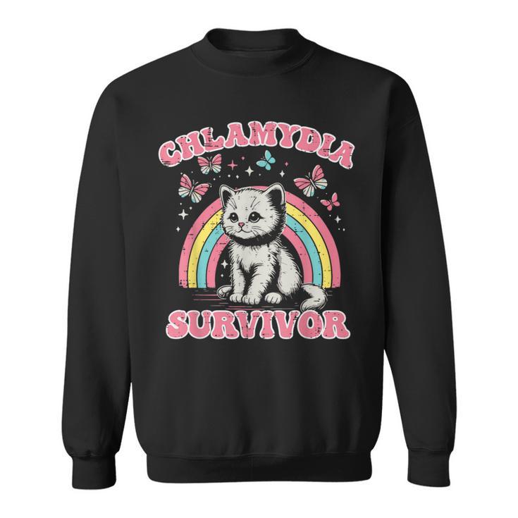 Survivor Cat Cringe Weird Adult Humor Inappropriate Sweatshirt