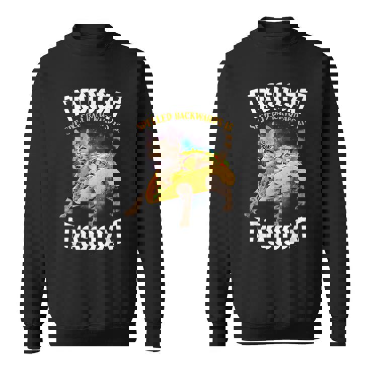 Tacocatpeled Backward シャツ シンコ・デ・マヨ 猫 タコス好き スウェットシャツ