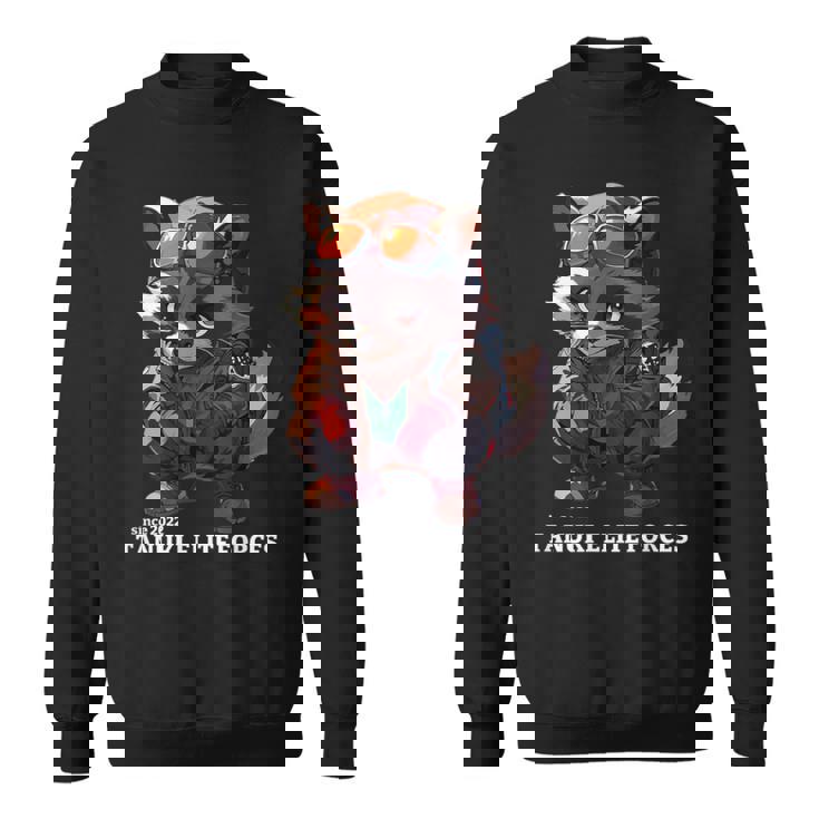 Tanuki Elite Forces No2 タヌキ精鋭部隊 かわいい狸 アニマル 動物 おもしろ 漢字 たぬき スウェットシャツ