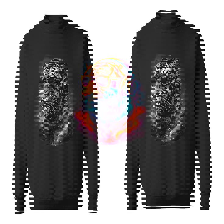 Tiger Dj テクノ Edm ミュージックヘッドフォン アートワーク ビートメーカー スウェットシャツ