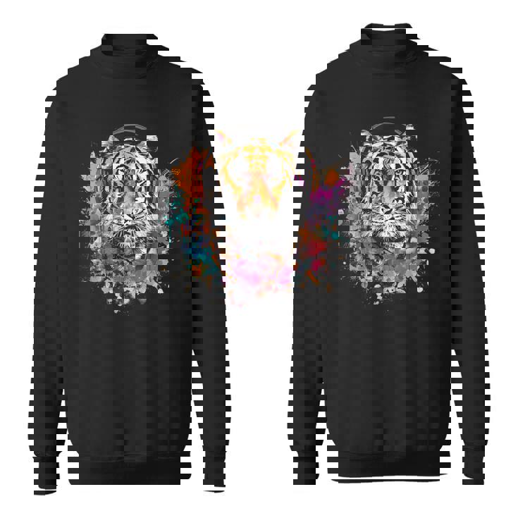 Tiger Dj テクノ アートワーク Edmミュージックヘッドフォン ビートメーカー スウェットシャツ