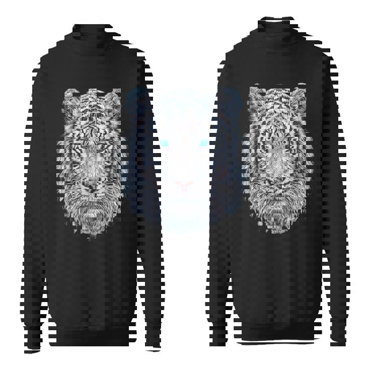 Tiger Lover 青い目の動物 ホワイトタイガー スウェットシャツ