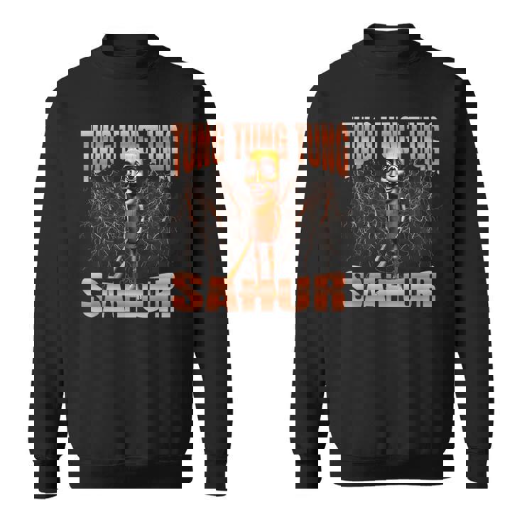 Tung Tung Tungahur 海賊版ブレインロットイタリアンブレインロットミーム スウェットシャツ