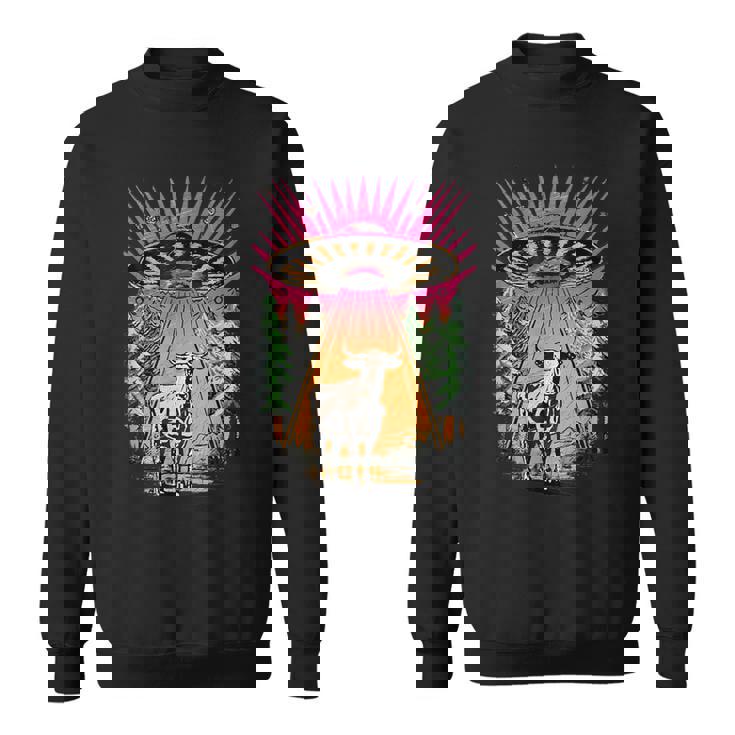 Ufo 牛 誘拐 面白い ヴィンテージ レトロ エイリアン 超常現象 スウェットシャツ