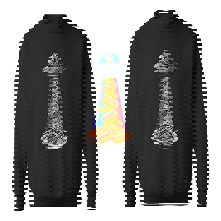 Ufo 誘拐ホットドッグ ムーンデー エイリアン 空飛ぶ円盤 ソーセージ スウェットシャツ