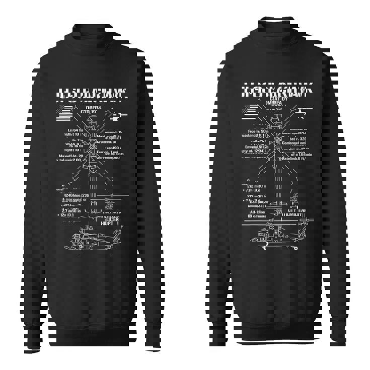 Uh-60 ブラックホーク 攻撃 ヘリコプター スペック ミリタリー ヘロ Uh60 スウェットシャツ