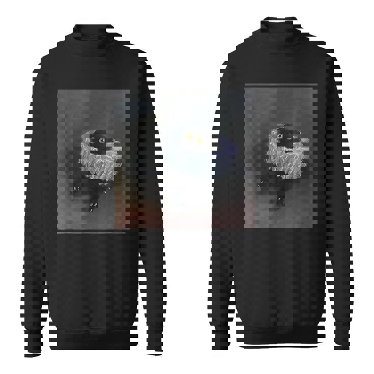 Vanessatockardによる面白い黒猫の絵。 スウェットシャツ