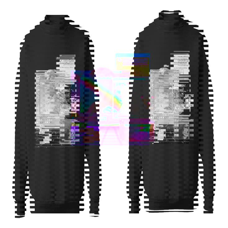 Vaporwave 美的pc トリッピーアート 90年代コンピューター スウェットシャツ