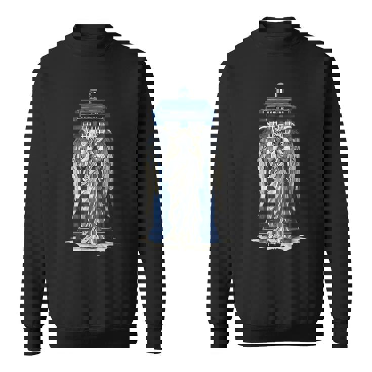 Weeping Angel With Blue Police Box 1 Fan Fun Sweatshirt