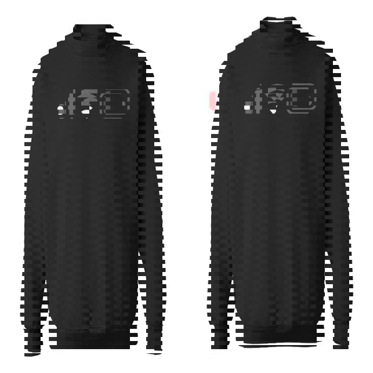 Wi-Fi ワイファイ スマホ 電波 悪い バッテリー 切れ 電池切れ 電池残量イラスト おもしろ スウェットシャツ