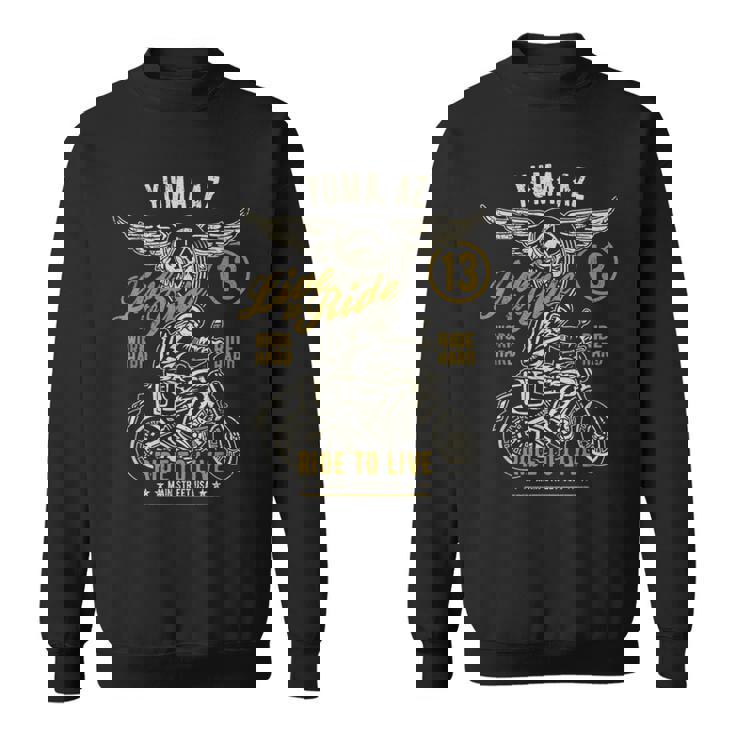 Yuma Az Usa アンティーク調スタイル オートバイデザイン スウェットシャツ