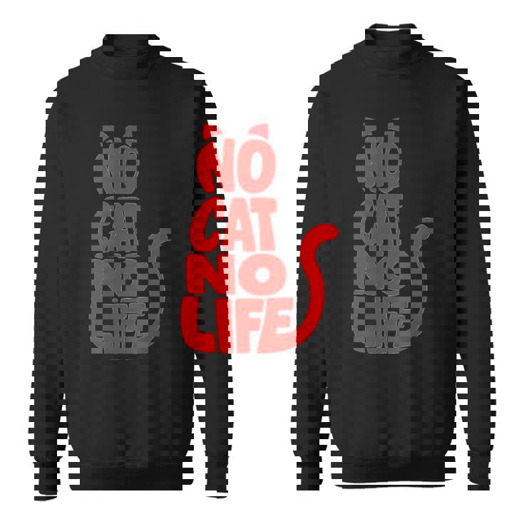 「No Cat No Life」シルエットキャット スウェットシャツ